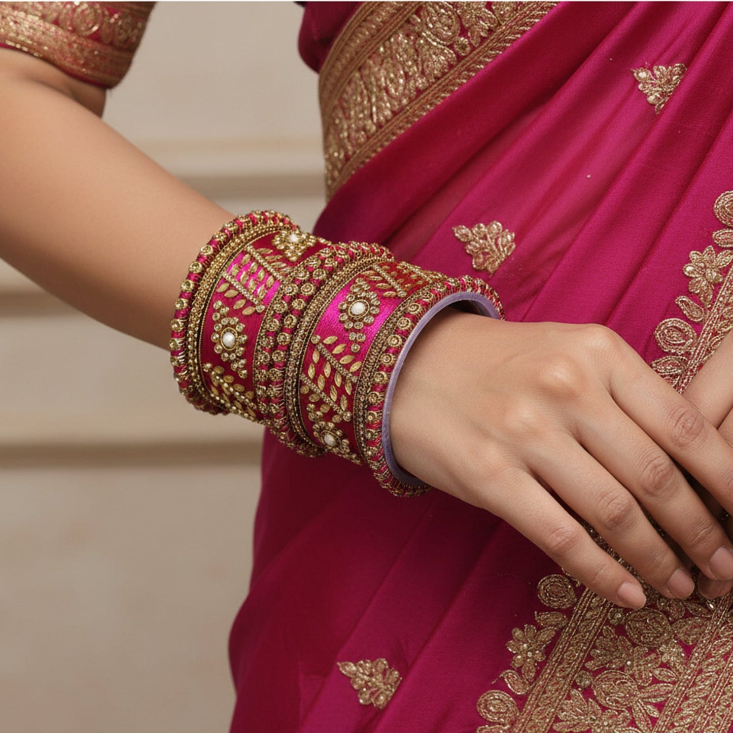 Esha Dark Pink Bangles