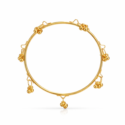 Traditional Kashmiri Gold-Tone Ghungroo Bangles (Pack of 8)