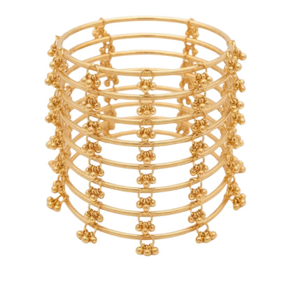 Traditional Kashmiri Gold-Tone Ghungroo Bangles (Pack of 8)